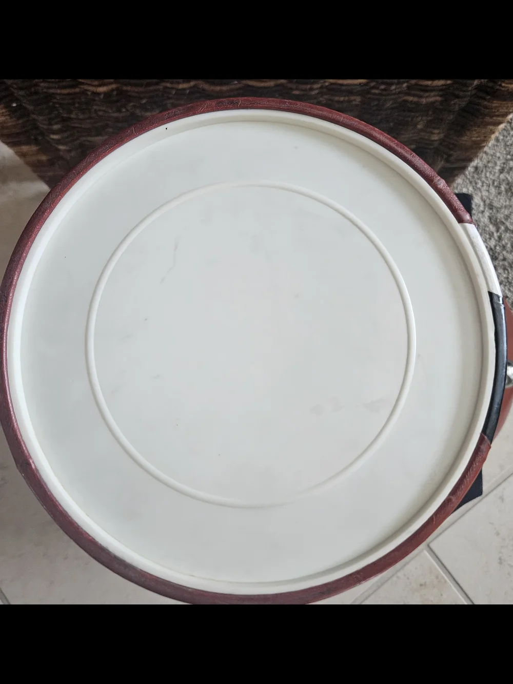Mid Century Ice Bucket with Black and White Diagonal Stripe